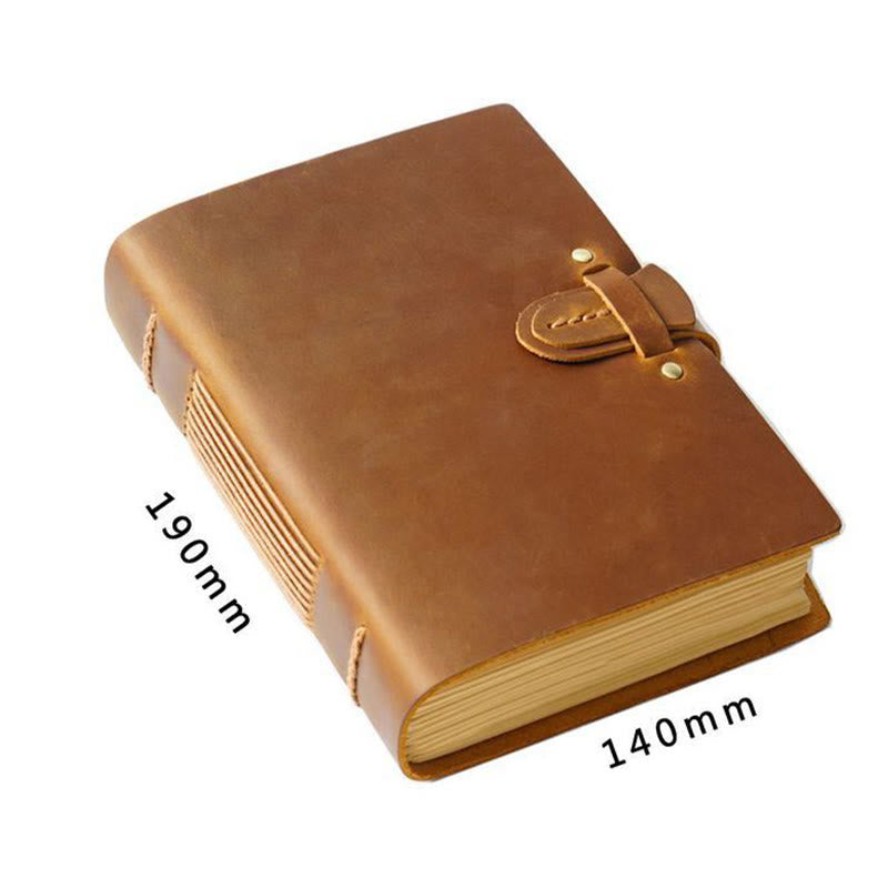 Retro Brown Genuine Leather Cover Notebook For Daily Record