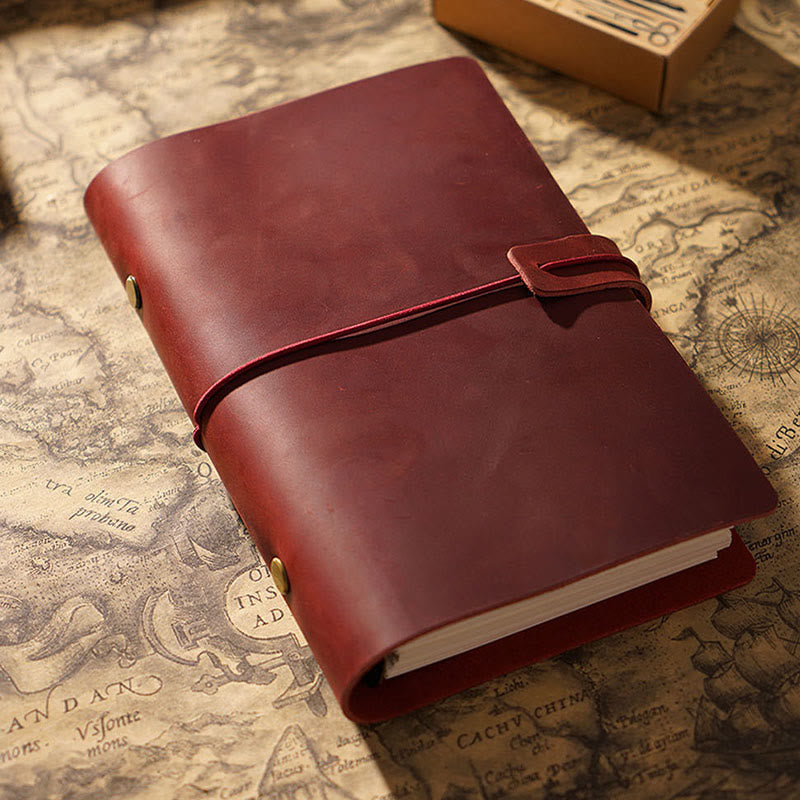 A5/ A6/ A7 Genuine Leather Cover Notebook For Daily Record