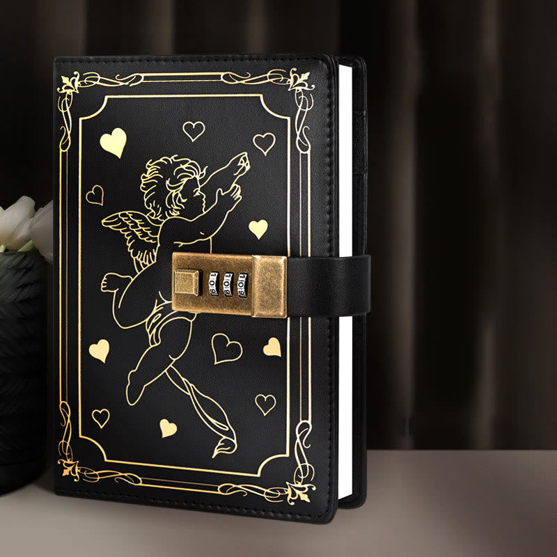 B6 Cute Leather Cover Notebook For Record With Coded Lock