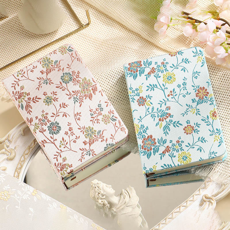 A6 Floral Cloth Cover Notebook For DIY Daily Record