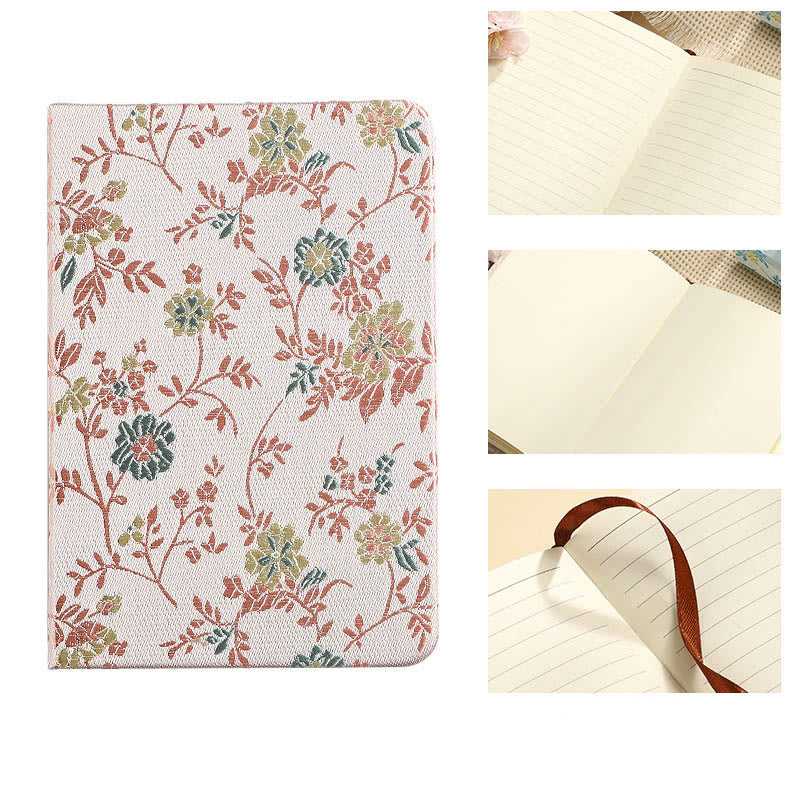 A6 Floral Cloth Cover Notebook For DIY Daily Record