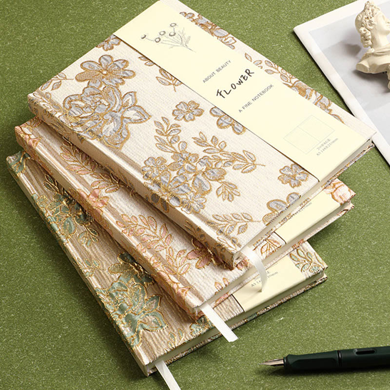 A5 Plum Blossom Cloth Cover Notebook For Daily Record