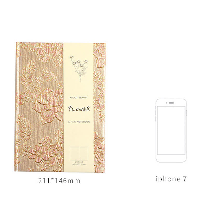 A5 Plum Blossom Cloth Cover Notebook For Daily Record