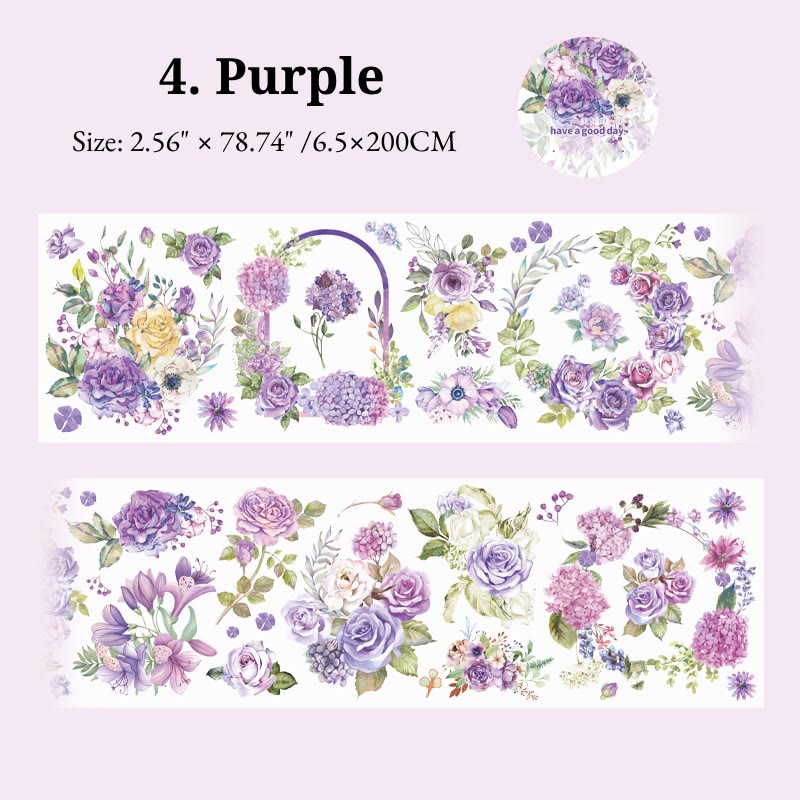 Floral Washi Tape Sticker Self-Adhesive Scrapbook DIY Decor