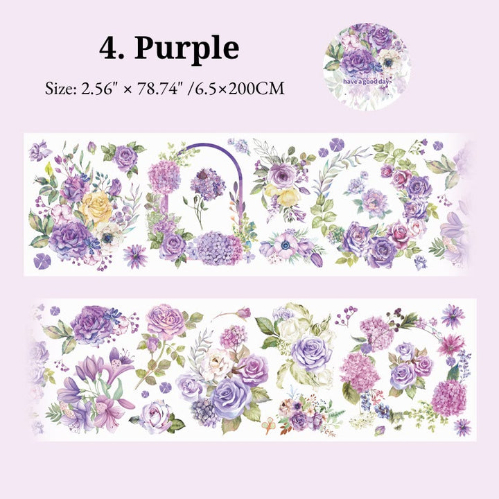 Floral Washi Tape Sticker Self-Adhesive Scrapbook DIY Decor