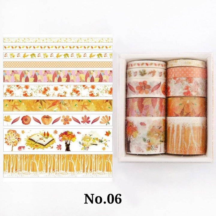 10Pcs Washi Tape Set Sticker Sea And Forest Series Scrapbook Stickers