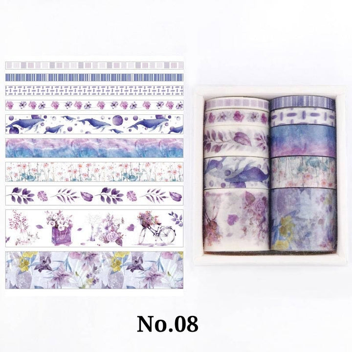 10Pcs Washi Tape Set Sticker Sea And Forest Series Scrapbook Stickers