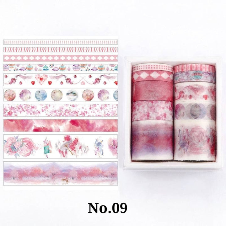 10Pcs Washi Tape Set Sticker Sea And Forest Series Scrapbook Stickers