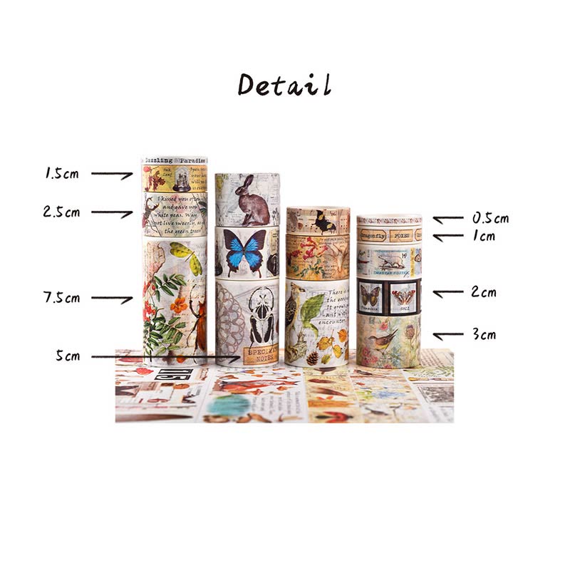 Retro Nostalgic Memory Washi Tape Set Bookish Decorative Scrapbook Tape