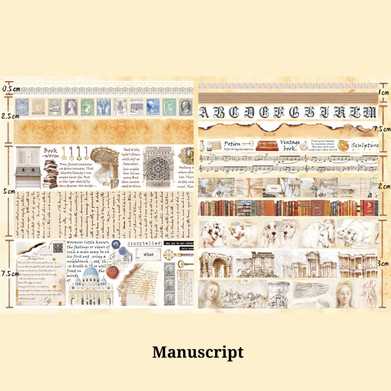 Retro Nostalgic Memory Washi Tape Set Bookish Decorative Scrapbook Tape