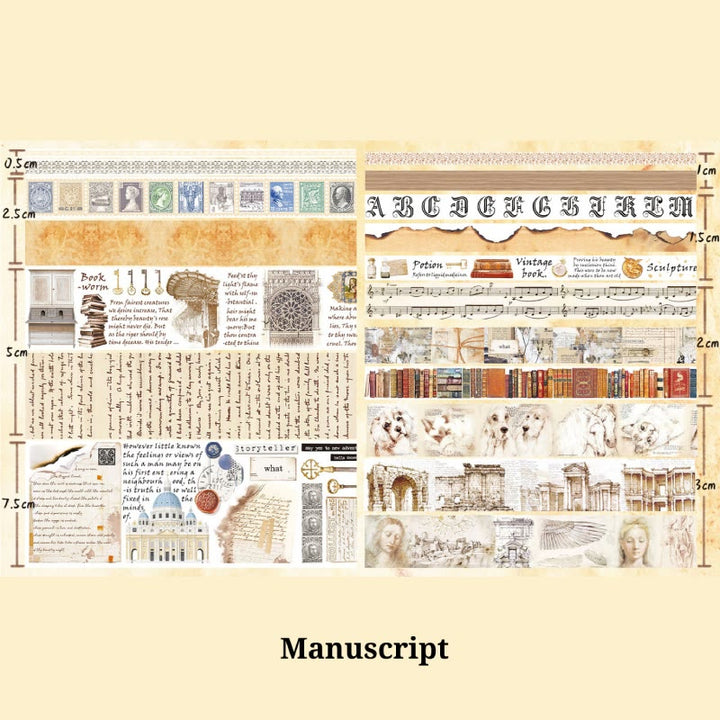 Retro Nostalgic Memory Washi Tape Set Bookish Decorative Scrapbook Tape