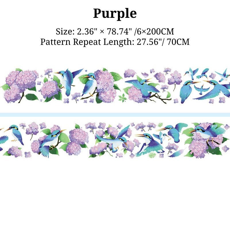 Retro Flowers Series Pet Tape Decorative Scrapbook Tape