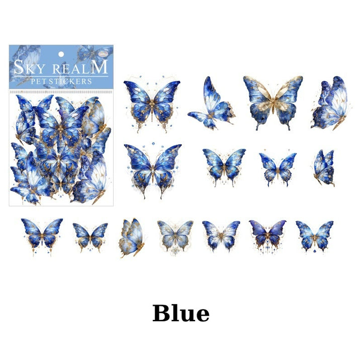 Sky Land Theme Sticker Pack PET Laser Gold Butterfly Sticker