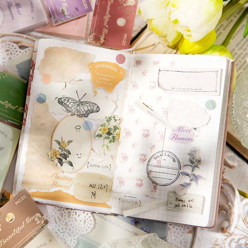 Vintage Romantic Flowers Series Decorative Journaling Backing Note Paper