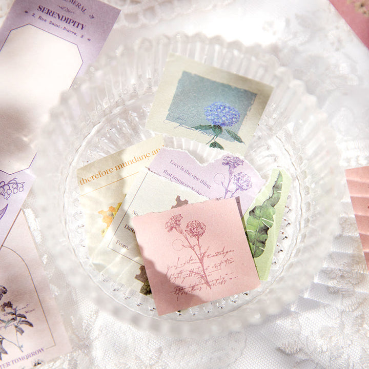 Vintage Romantic Flowers Series Decorative Journaling Backing Note Paper