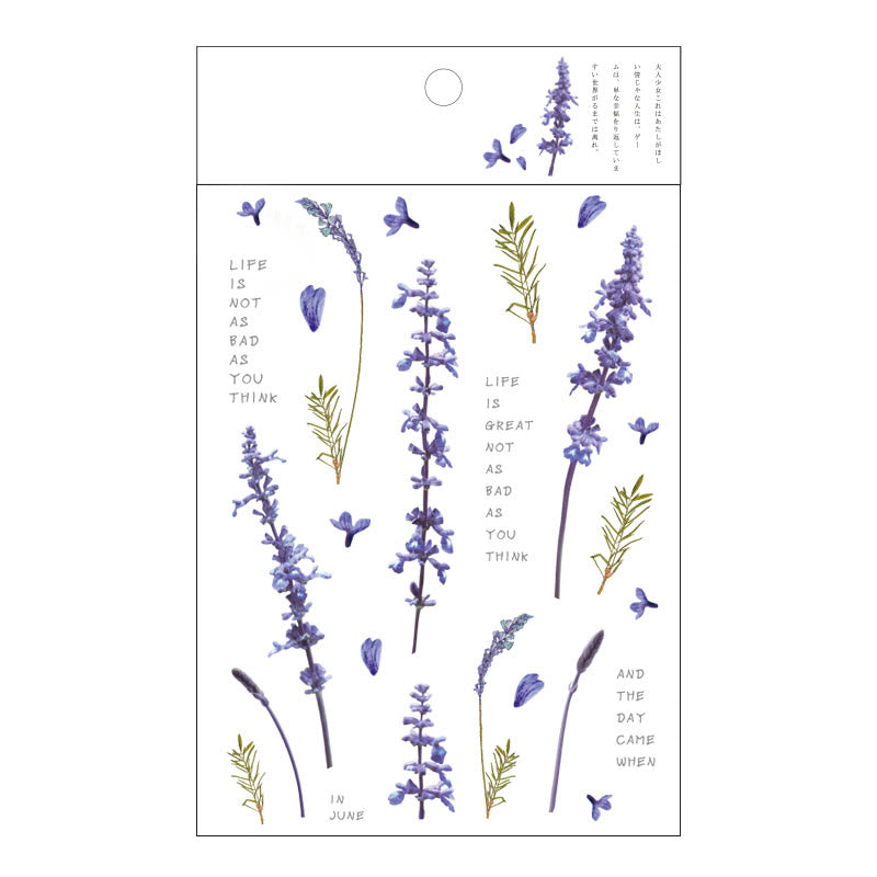 Translucent Romantic Flowers Series PET Sticker Set For Journal Decor