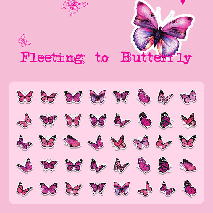 40pcs Pack Butterfly World Series PET Sticker For Journal Decor