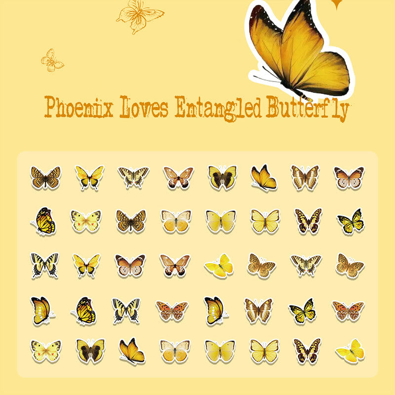 40pcs Pack Butterfly World Series PET Sticker For Journal Decor