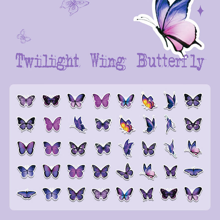 40pcs Pack Butterfly World Series PET Sticker For Journal Decor