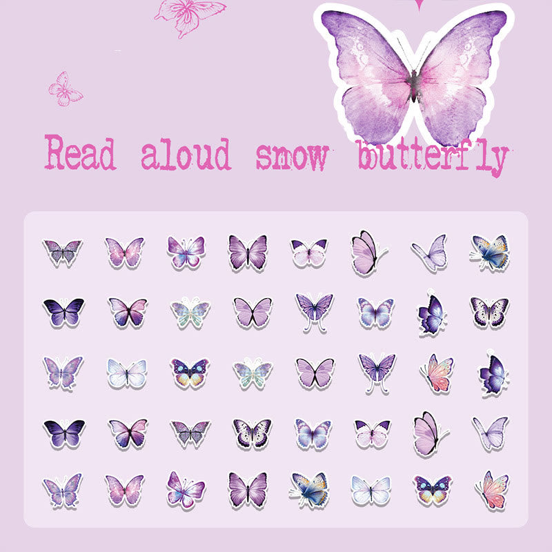 40pcs Pack Butterfly World Series PET Sticker For Journal Decor