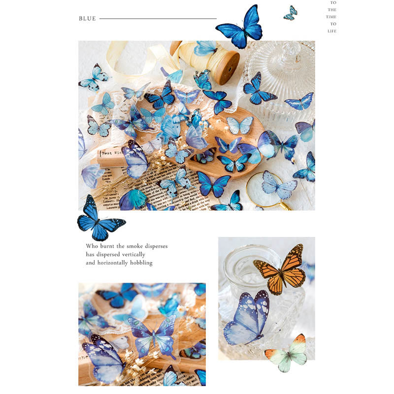 Butterfly Nature Series PET Sticker Set For Journal Decor