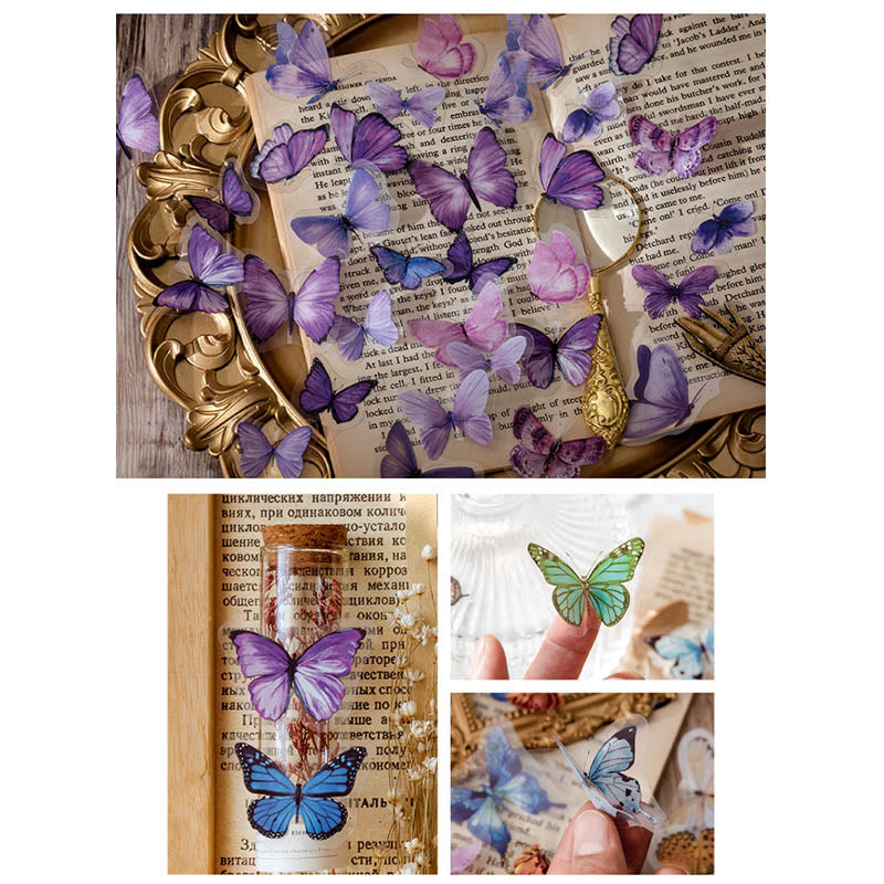 Butterfly Nature Series PET Sticker Set For Journal Decor