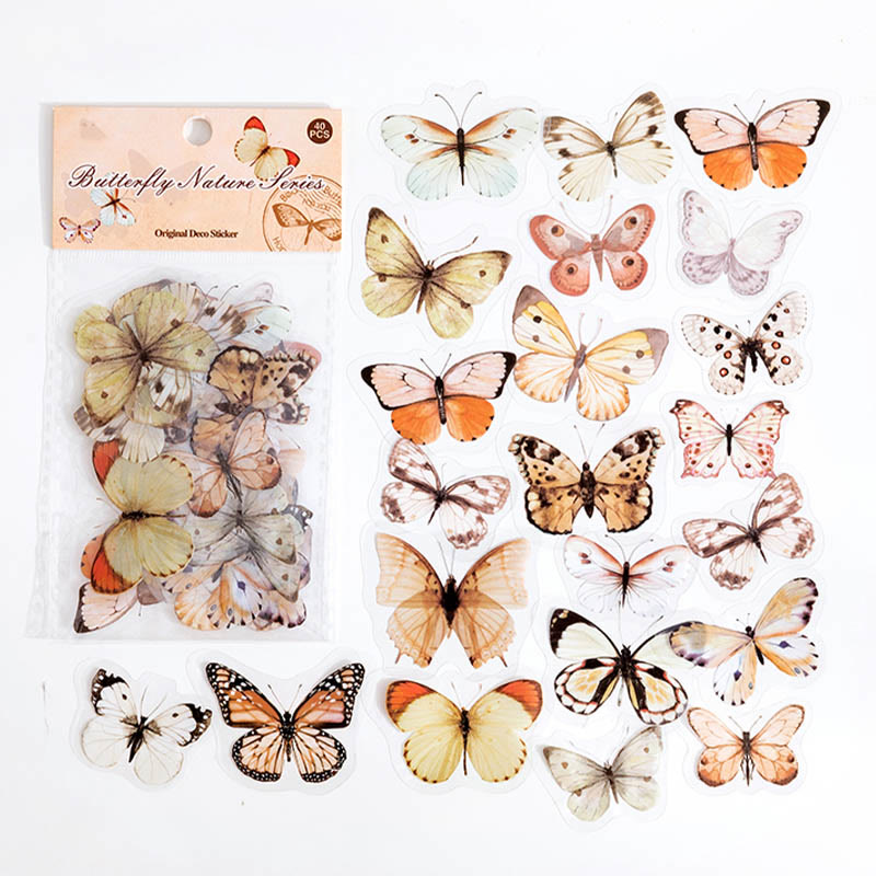 Butterfly Nature Series PET Sticker Set For Journal Decor