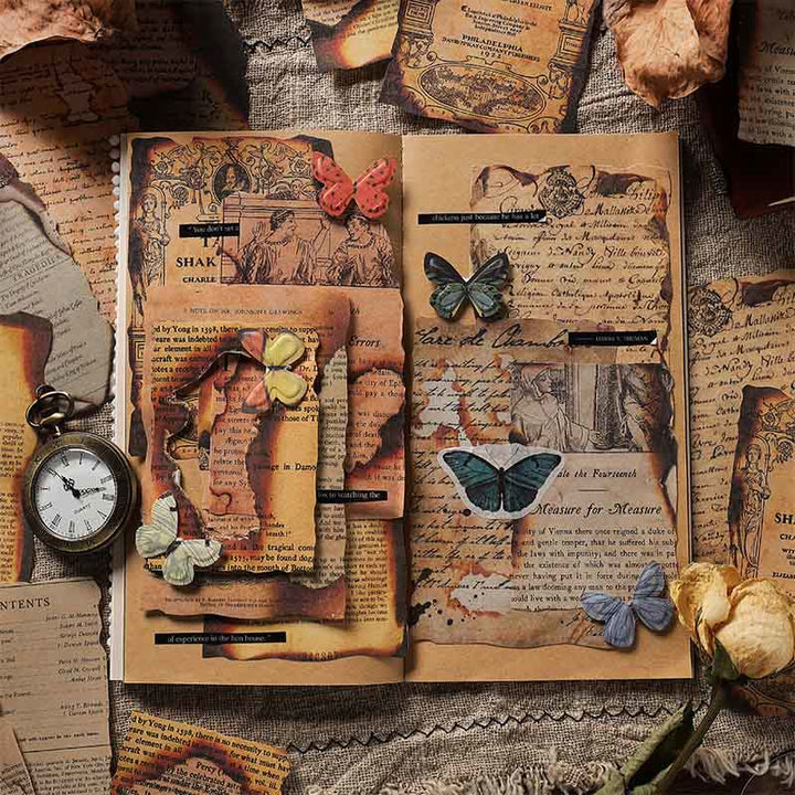 Decorative Burning Poetry Series Paper Scrapbook Journaling Backing Paper