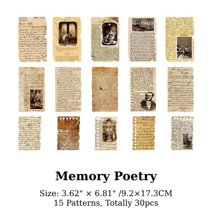 Decorative Burning Poetry Series Paper Scrapbook Journaling Backing Paper