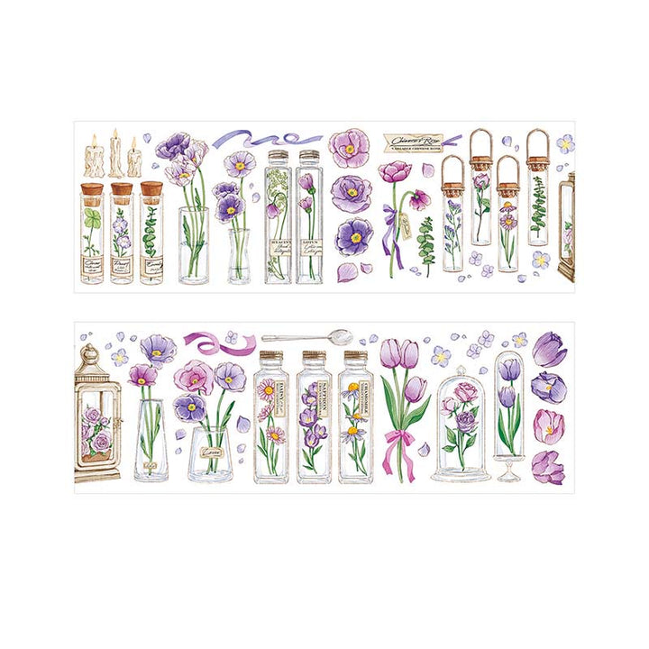 Flowers In Bottle Series Sticker Tape For Journal Decor