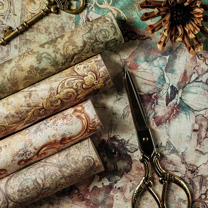 Baroque Palace Series Decorative Paper For DIY Scrapbook Journaling