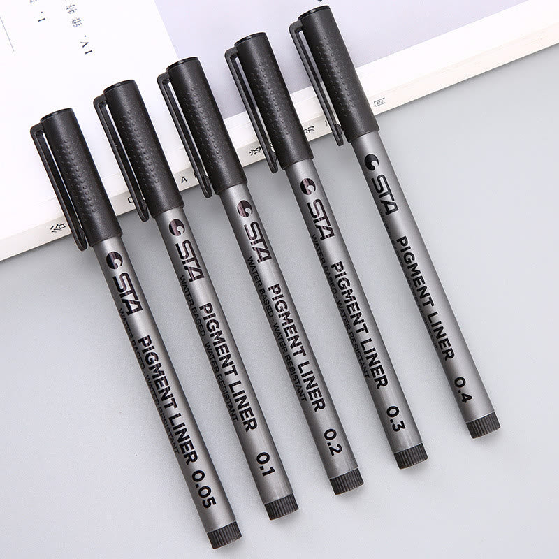 Black Sketching Pen Smooth Waterproof Signature Pen For Crafts