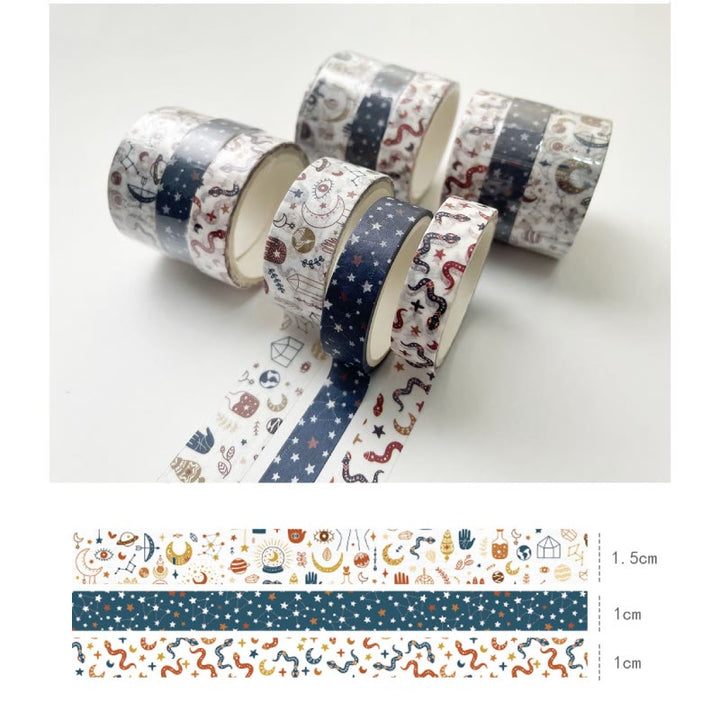 3 Rolls Set Basic Washi Tape Decorative Scrapbook Tape