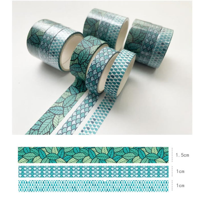 3 Rolls Set Basic Washi Tape Decorative Scrapbook Tape