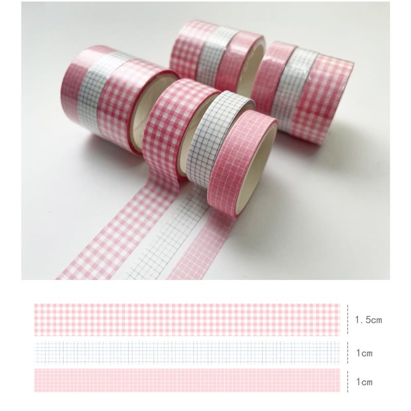 3 Rolls Set Basic Washi Tape Decorative Scrapbook Tape