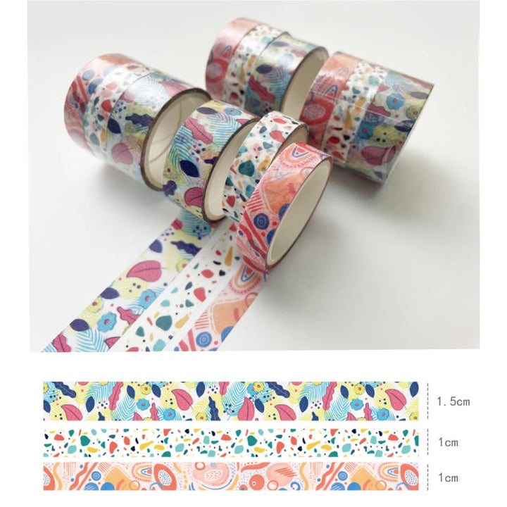 3 Rolls Set Basic Washi Tape Decorative Scrapbook Tape