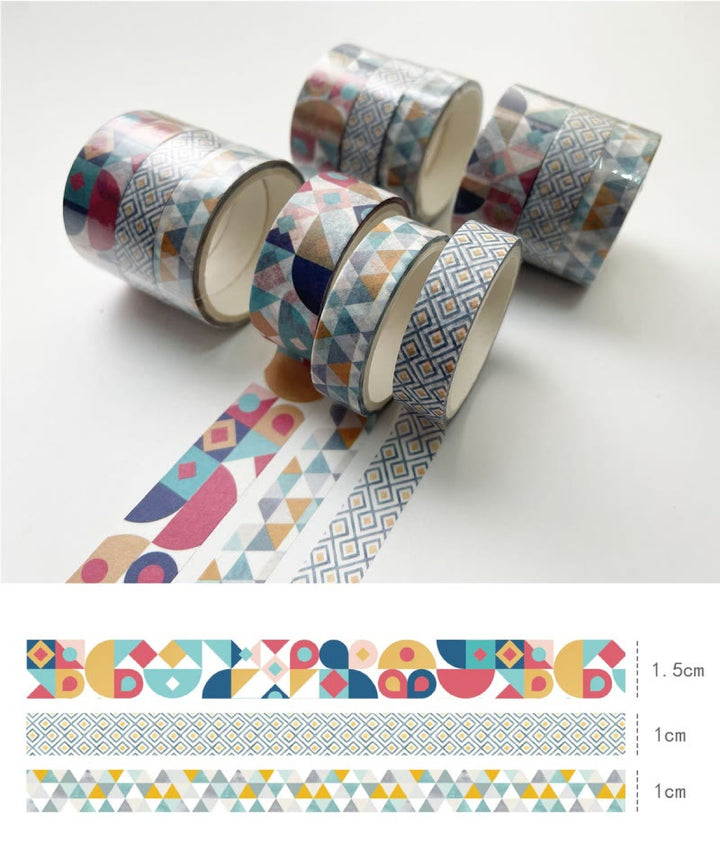 3 Rolls Set Basic Washi Tape Decorative Scrapbook Tape