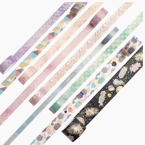 9 Rolls Set Geometric Aesthetics Washi Tape Decorative Scrapbook Tape