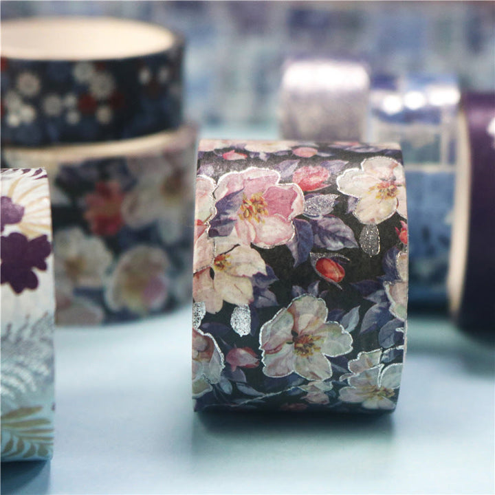 8 rolls Set Blue Flower Washi Tape Decorative Scrapbook Tape