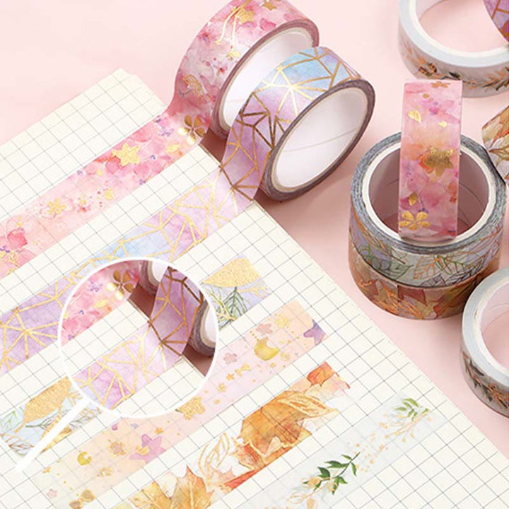 6 Rolls Flowes Washi Tape Set Decorative Scrapbook Tape