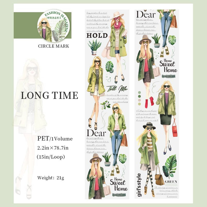 Fashion Magazine Series PET Tape Decorative Scrapbook Tape