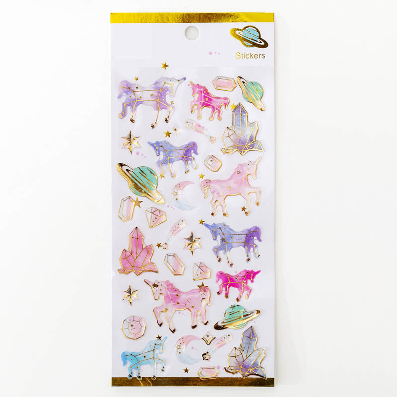 Dreamy Starry Series Crystal Epoxy Sticker For Journal Decor