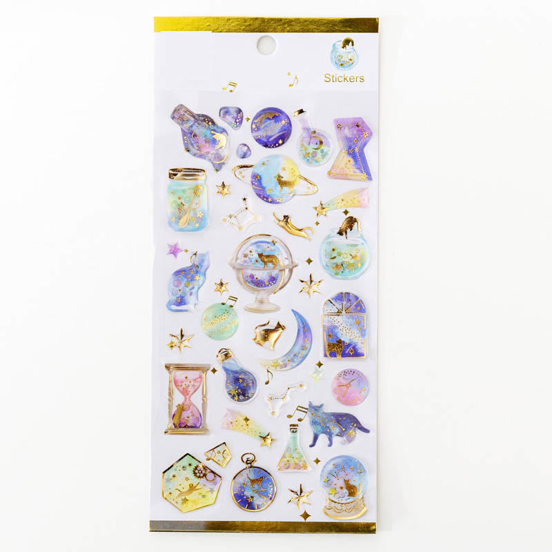 Dreamy Starry Series Crystal Epoxy Sticker For Journal Decor