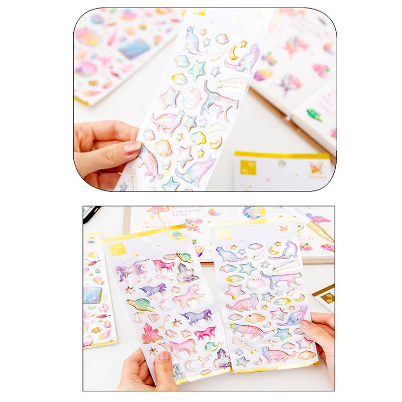 Dreamy Starry Series Crystal Epoxy Sticker For Journal Decor