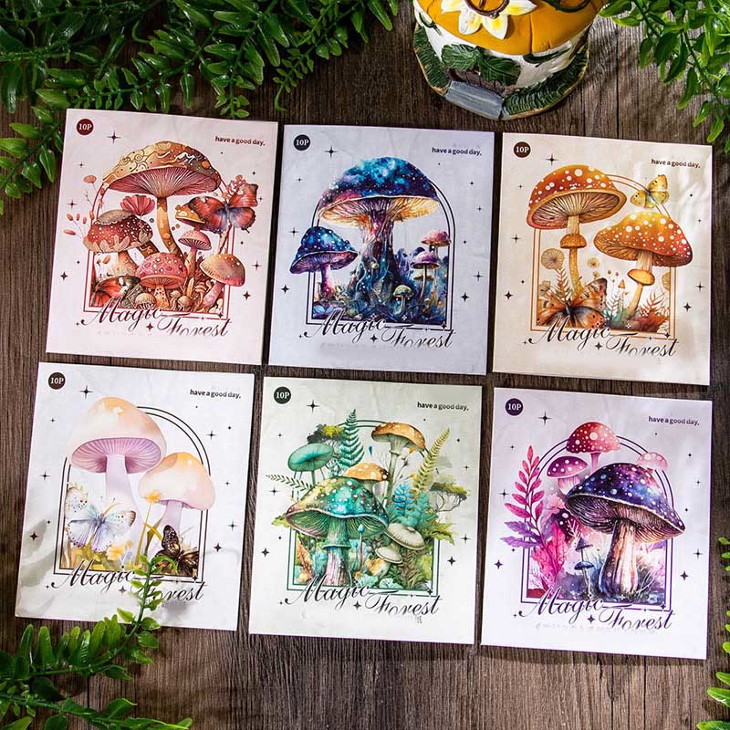 Magic Forest Series Mushroom PET Sticker For Journal Decor