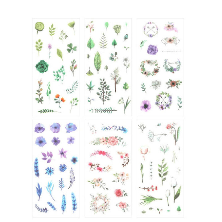 Watercolour Plants Series Washi Sticker For Journal Decor