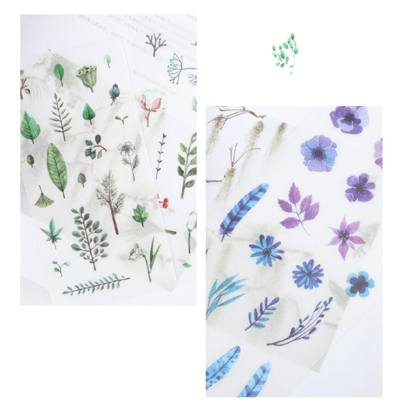 Watercolour Plants Series Washi Sticker For Journal Decor