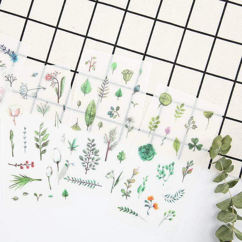 Watercolour Plants Series Washi Sticker For Journal Decor