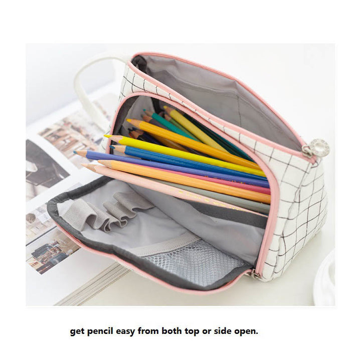 Simple Handheld Canvas Stationery Bag Pen Case For Student