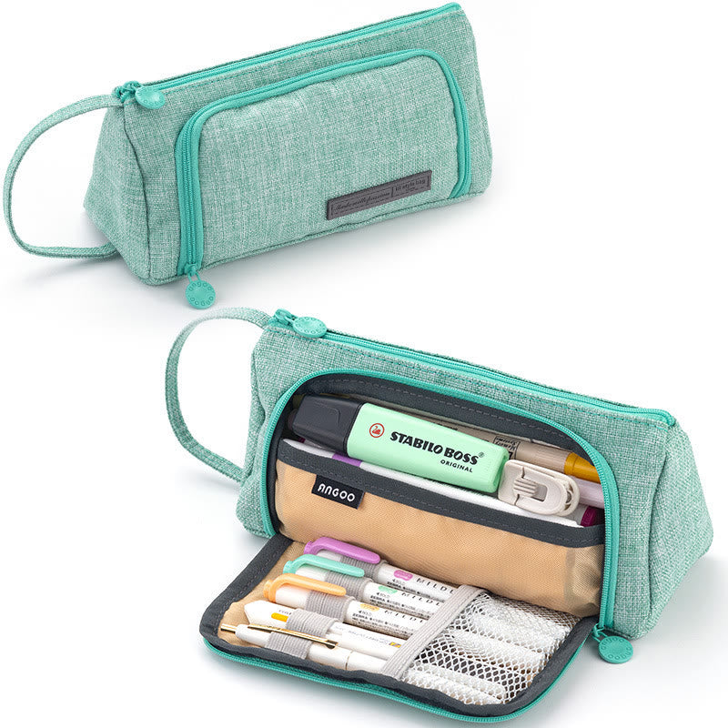 Simple Handheld Canvas Stationery Bag Pen Case For Student